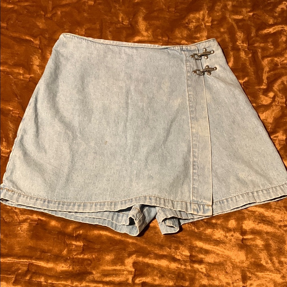 Vintage 90's Light Blue Denim Women's Skort
